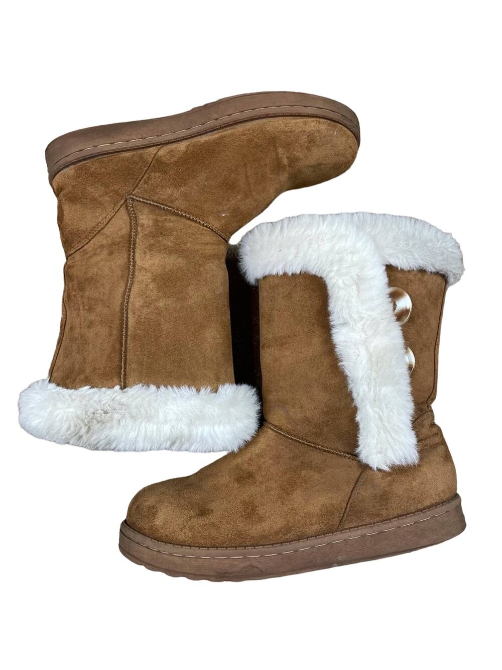 Kohls Abigail Chestnut Faux Fur Boots Size 7.5